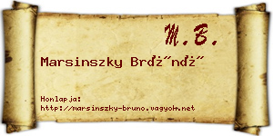 Marsinszky Brúnó névjegykártya